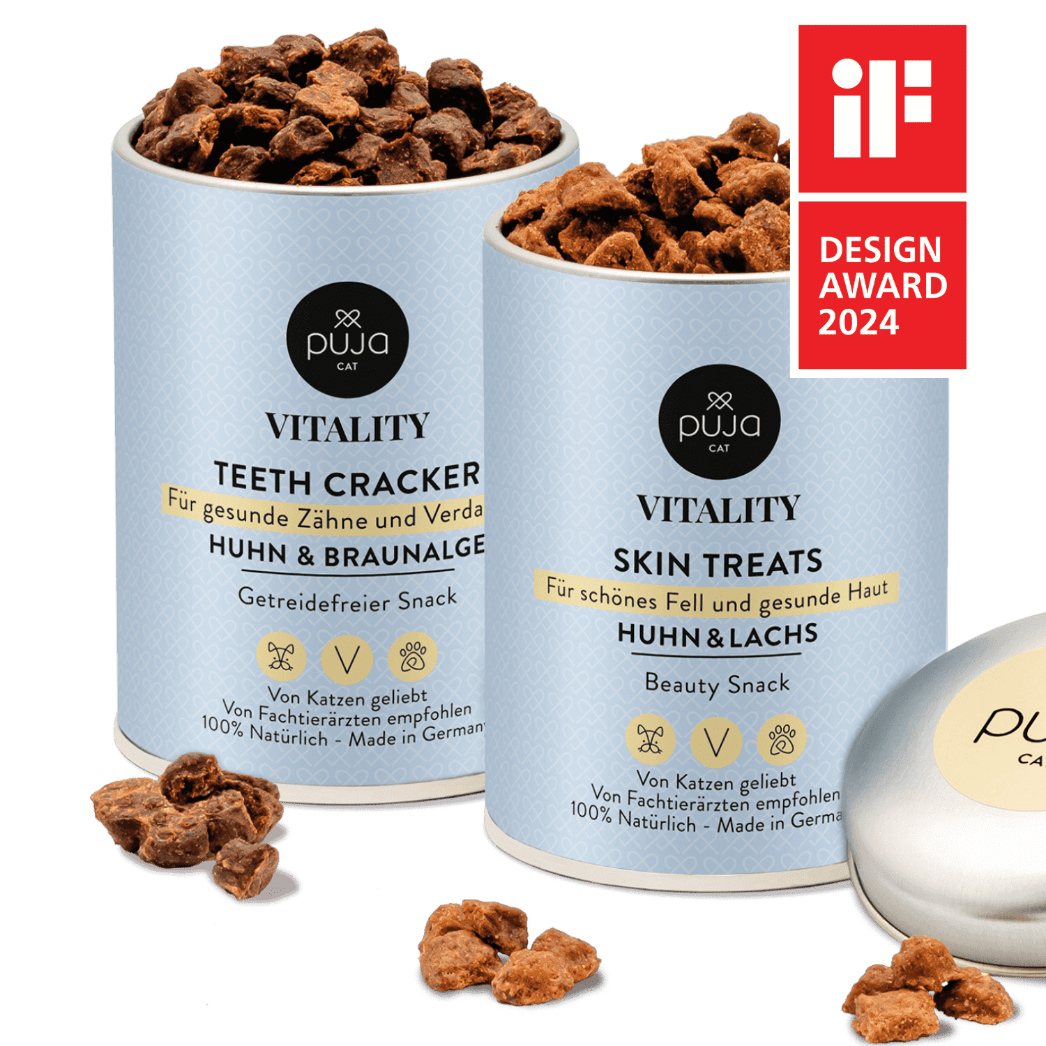 Doppelt fit mit Vitality Teeth + Vitality Skin für Katzen - gesunde Zähne und glänzendes Fell 2x150g