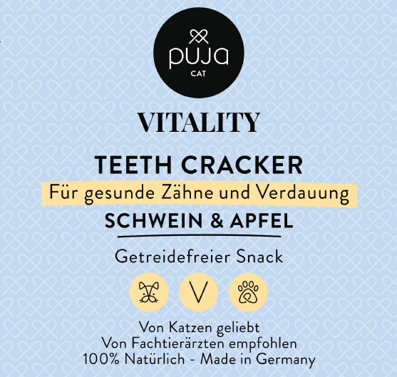 Vitality Teeth mit Schwein & Apfel für Katzen - gesunde Zähne und Verdauung 150g